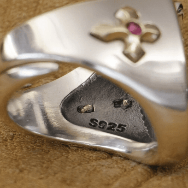 Christianartworkshop Anello ovale della Vergine Maria in argento 925 Protezione divina e preghiera - image 6