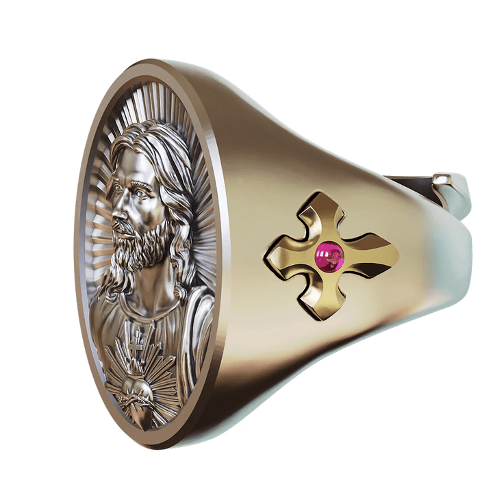 Christianartworkshop Anello Sacro Cuore di Gesù in argento 925: simbolo di amore e sacrificio - image 6