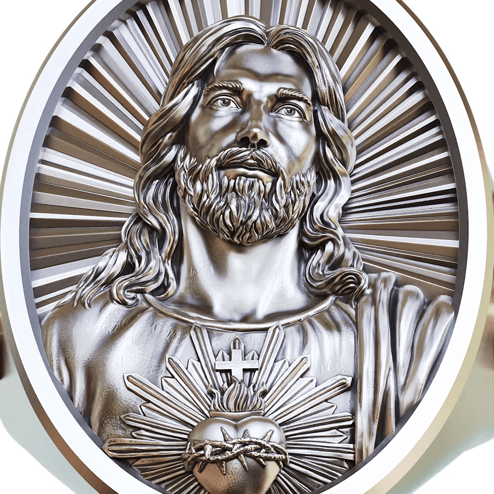 Christianartworkshop Anello Sacro Cuore di Gesù in argento 925: simbolo di amore e sacrificio - image 4
