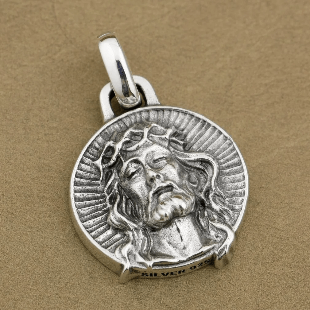 Collana sacra con corona di spine di Gesù in argento sterling 925 Christianartworkshop - Gesù - image 0