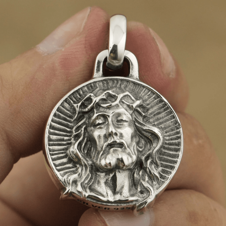 Collana sacra con corona di spine di Gesù in argento sterling 925 di Christianartworkshop - image 4