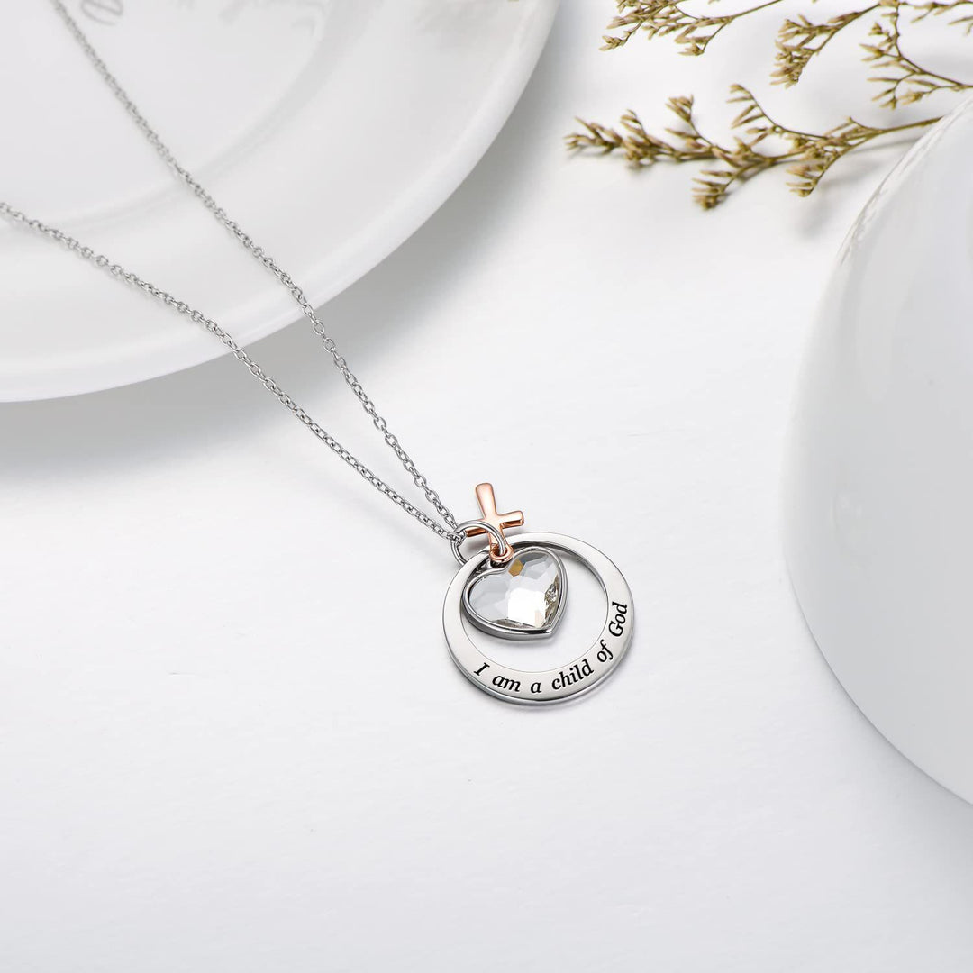 Collana delicata con semi di senape Christianartworkshop , croce e messaggio della Scrittura - image 4