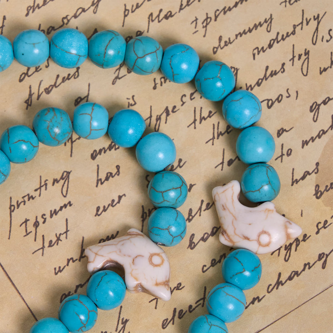 Christianartworkshop Preghiera attraverso il mare con perline di delfino turchese Serenity Rosario animale - image 6