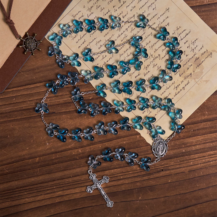 Christianartworkshop Braccialetto di preghiera con farfalla blu scintillante Wings of Devotion, Rosario animale - image 8