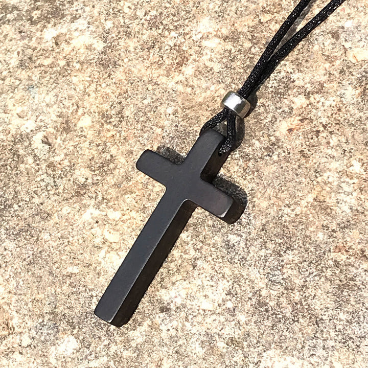 Collana classica con croce in ebano naturale Christianartworkshop : simbolo di fede puro e duraturo - image 8