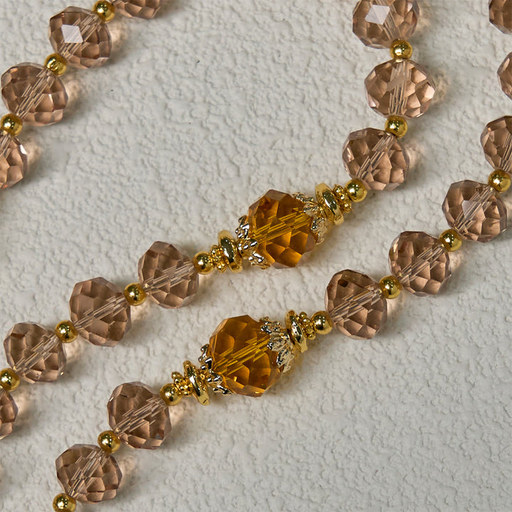 Rosario con perle di ambra scintillanti Christianartworkshop con graziosa medaglia della Madonna di Guadalupe - image 6