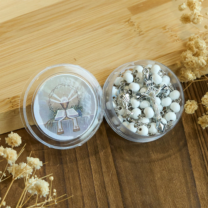 Christianartworkshop Divino Rosario per la Comunione in Legno Sacro Calice in Bianco con Confezione Regalo - image 6