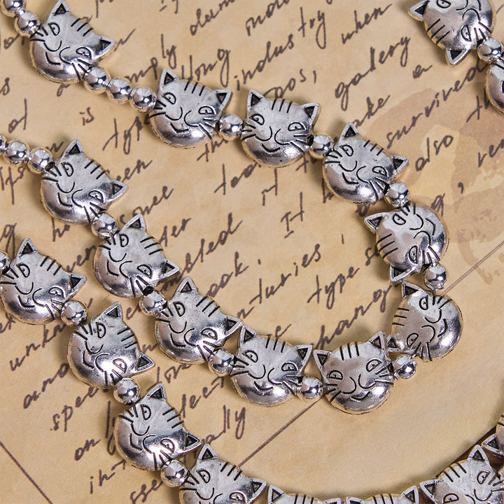 Christianartworkshop Devozione all'amore Rosario animale in acciaio inossidabile con faccia di gatto soriano unico - image 8