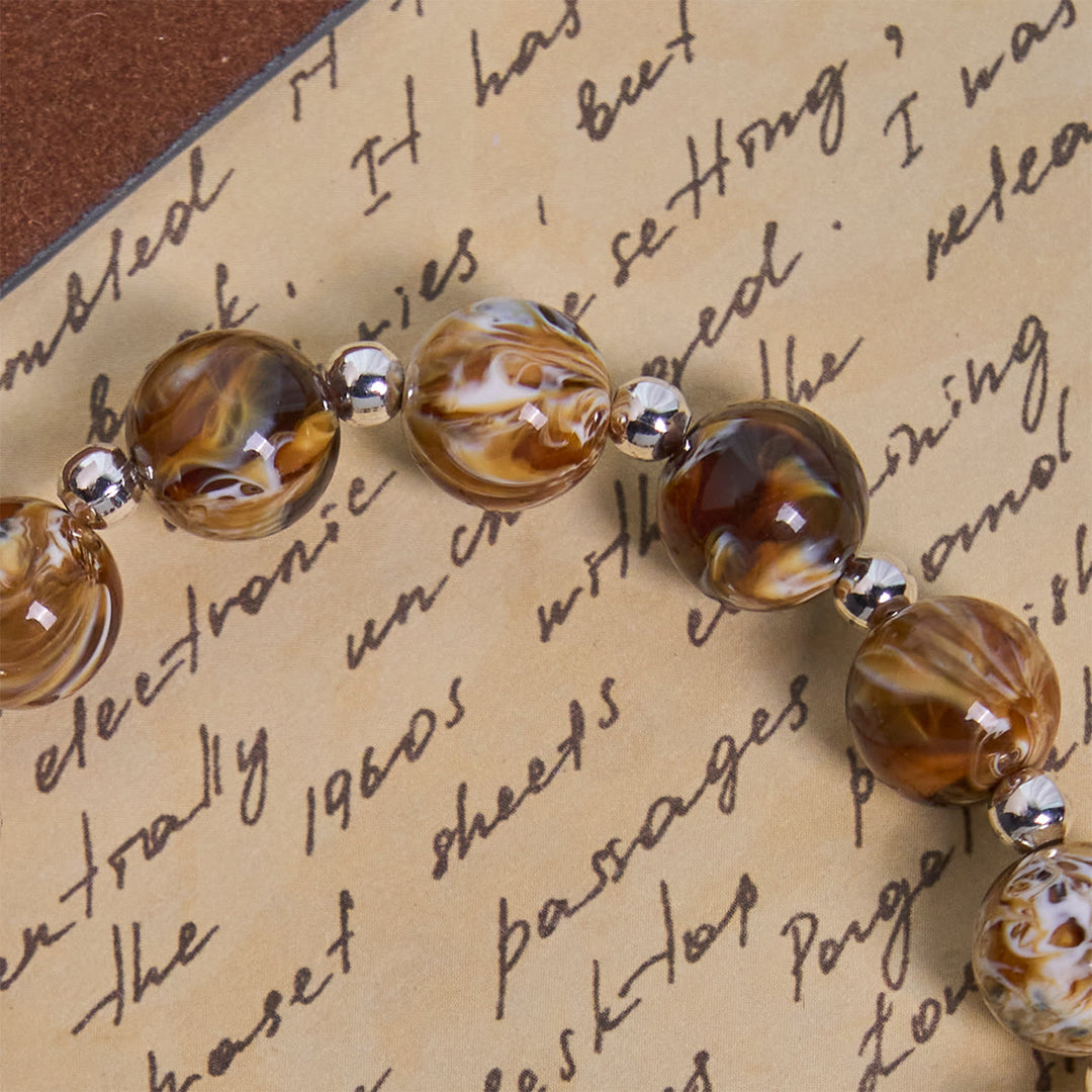 Bracciale rosario a forma di gatto soriano marrone commemorativo con perline d'ambra fatte a mano Christianartworkshop  - image 4