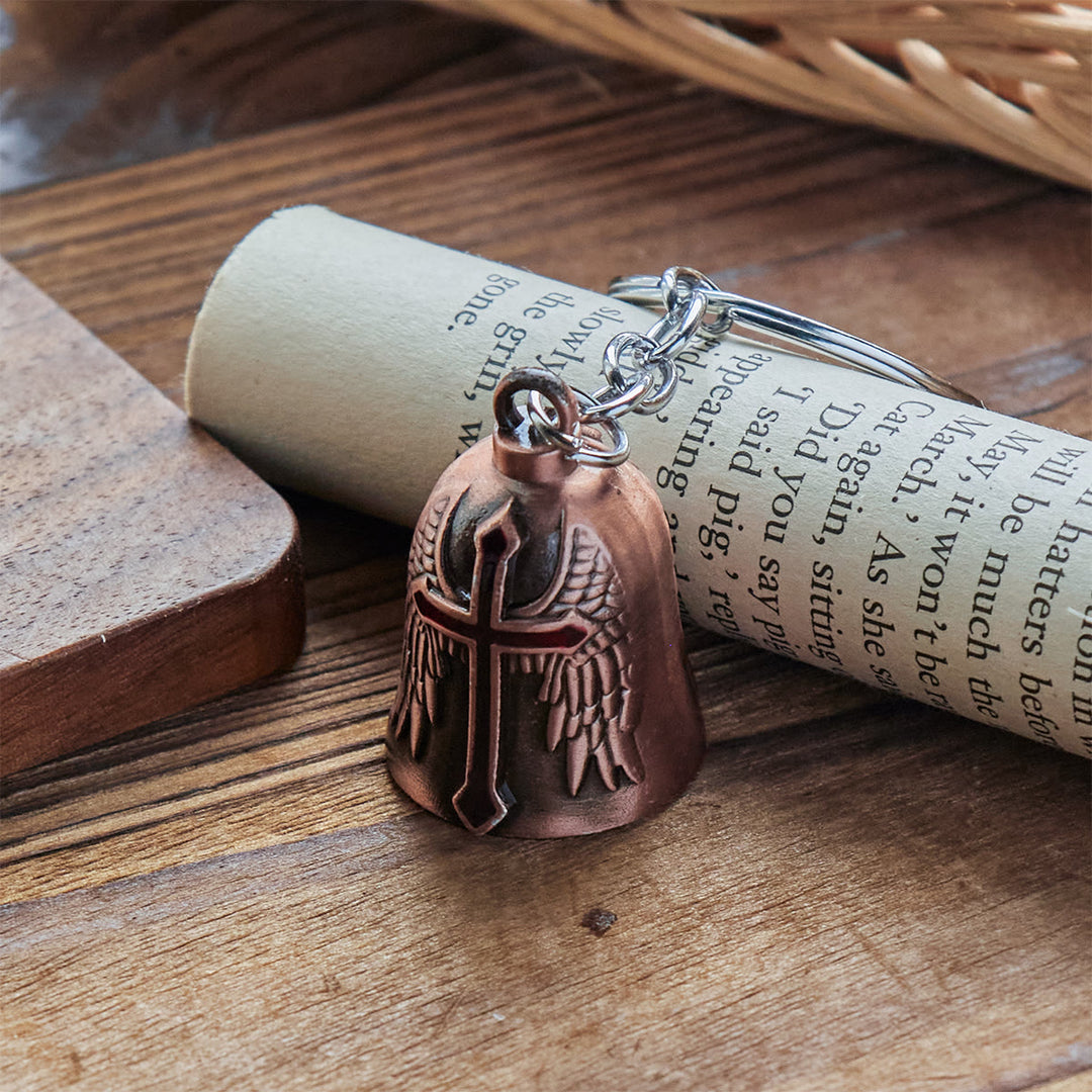 Christianartworkshop Portachiavi con campana custode con ali d'angelo e paladino sacro: armatura della fede - image 4