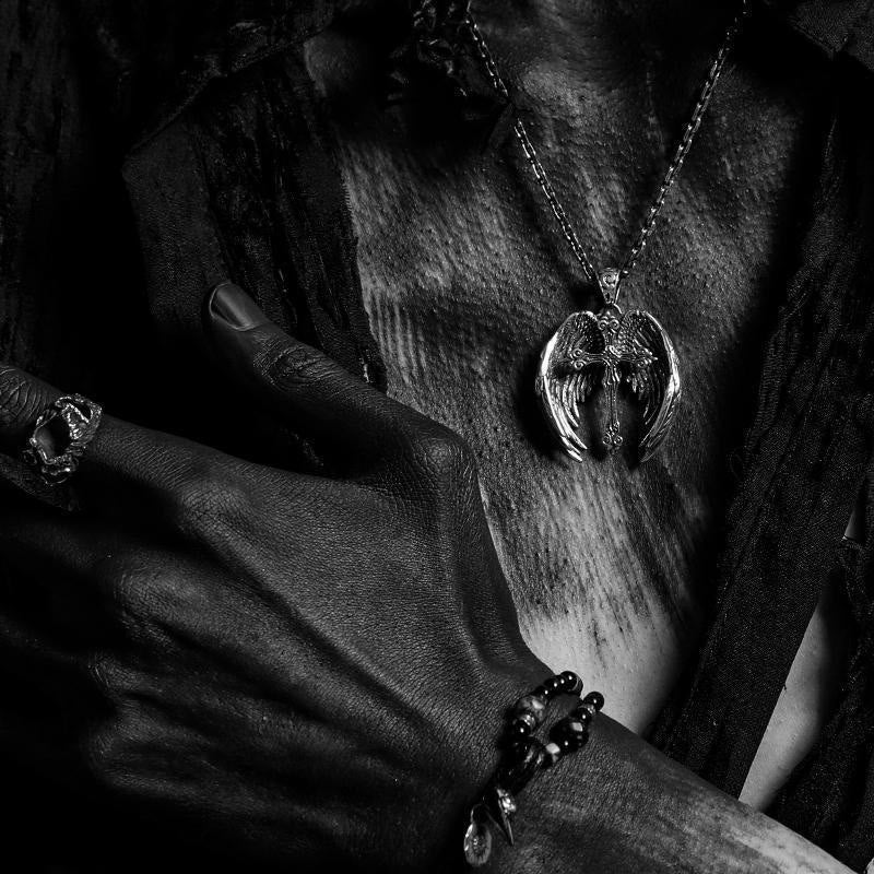 Collana con ciondolo a croce con ali di angelo custode Christianartworkshop : gioielli di protezione spirituale - image 5