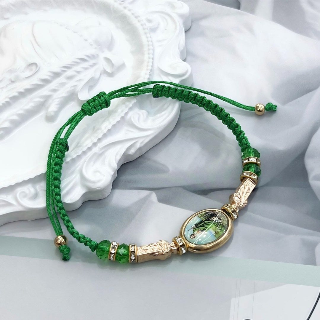 Christianartworkshop Braccialetti regolabili in corda verde di San Giuda per benedizioni e guida divina - Verde - image 0