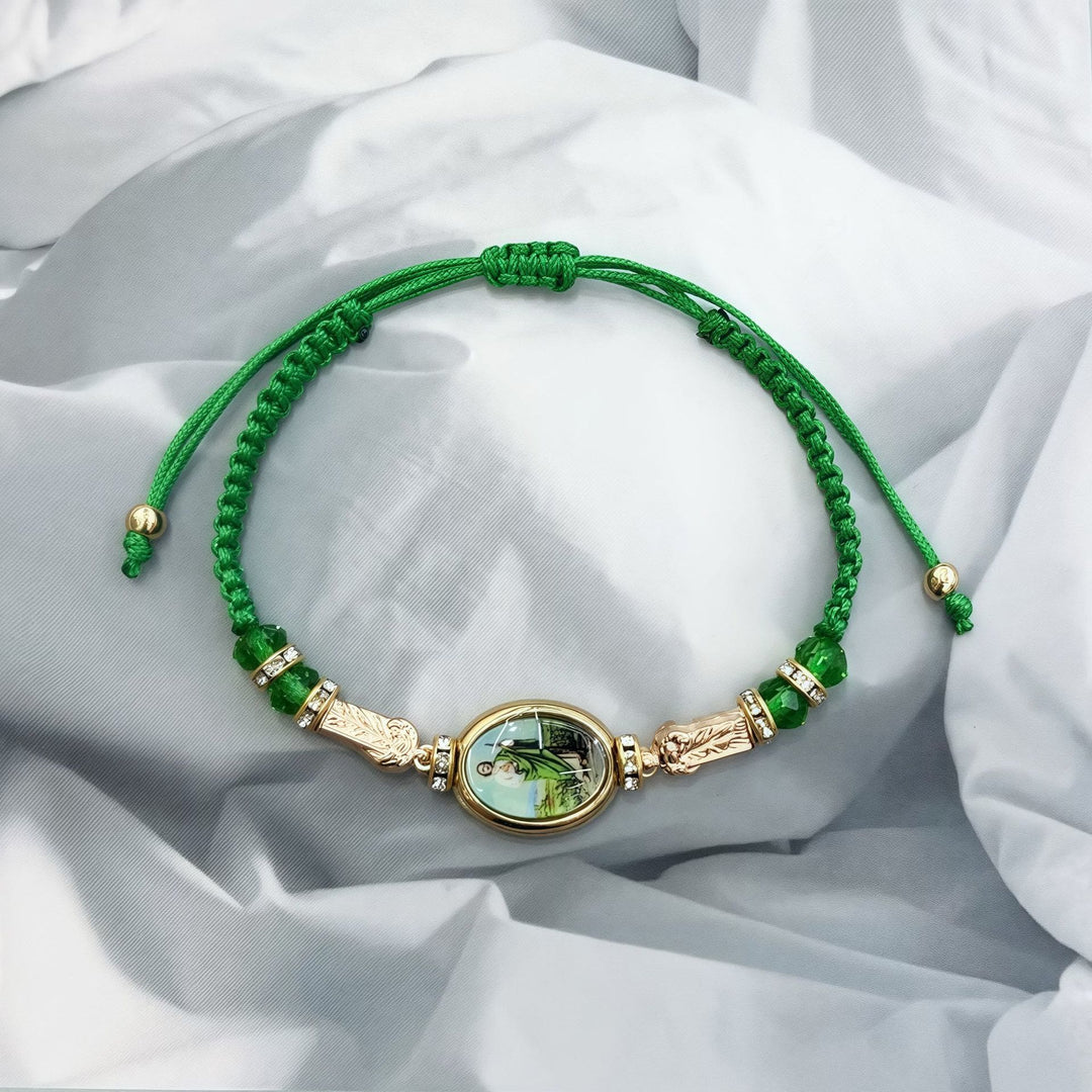 Christianartworkshop Braccialetti regolabili in corda verde di San Giuda per benedizioni e guida divina - image 2