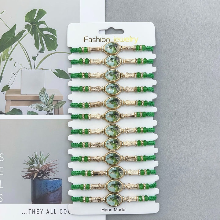 Christianartworkshop Braccialetti regolabili in corda verde di San Giuda per benedizioni e guida divina - image 5