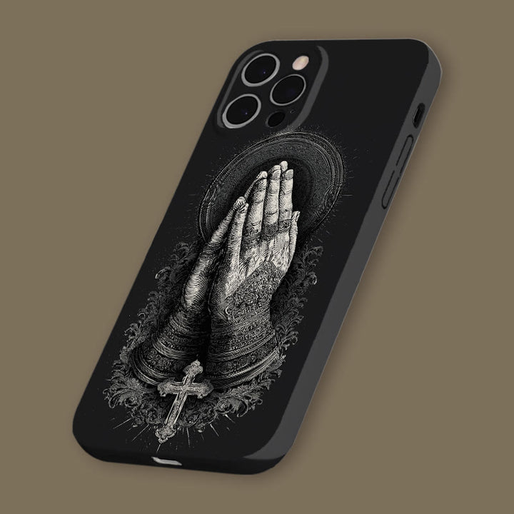 Custodia per telefono Christianartworkshop Faith in Praying Hands: elegante design monocromatico - image 5