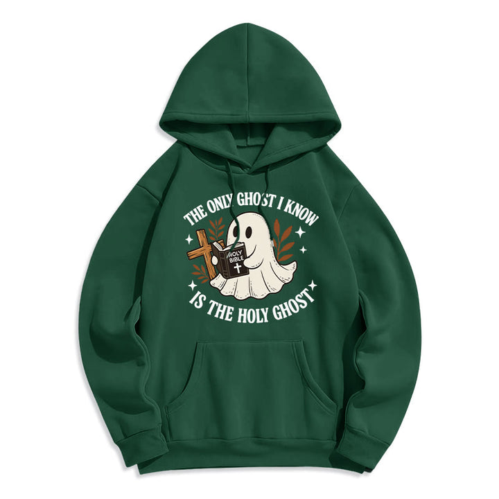 Christianartworkshop Felpa con cappuccio in poliestere foderata in pile Ghost-Free Except the Holy One - Verde - 2XL - image 7