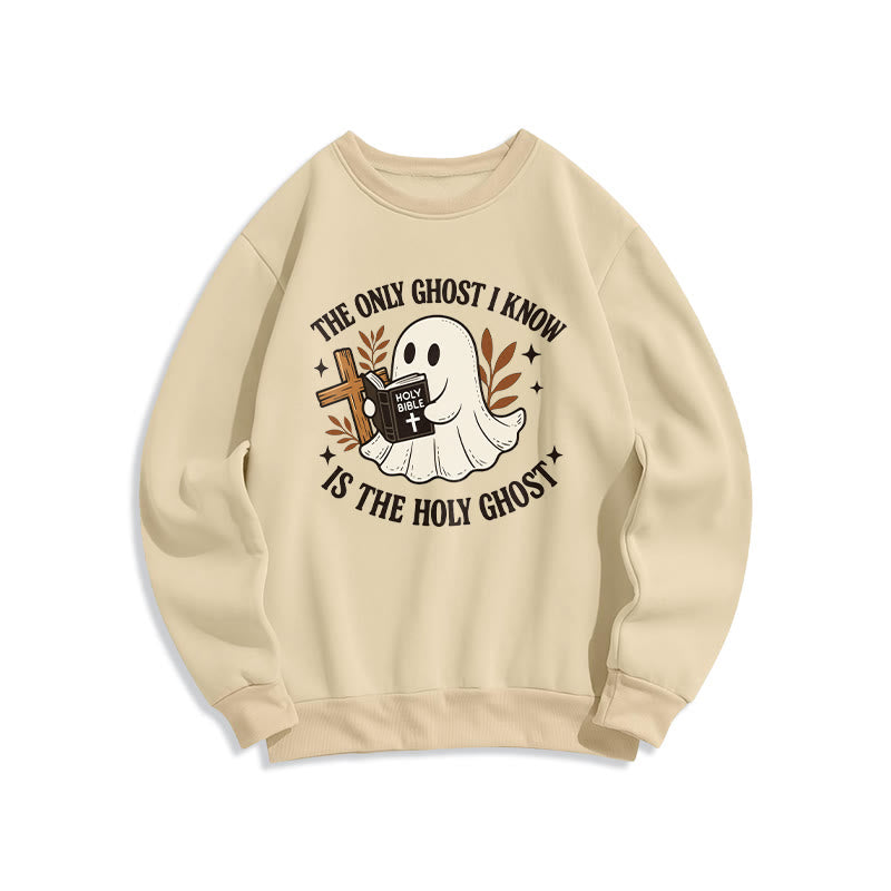 Felpa in poliestere foderata in pile "Ghost-Free Except the Holy One" Christianartworkshop - Beige - 2XL - image 3