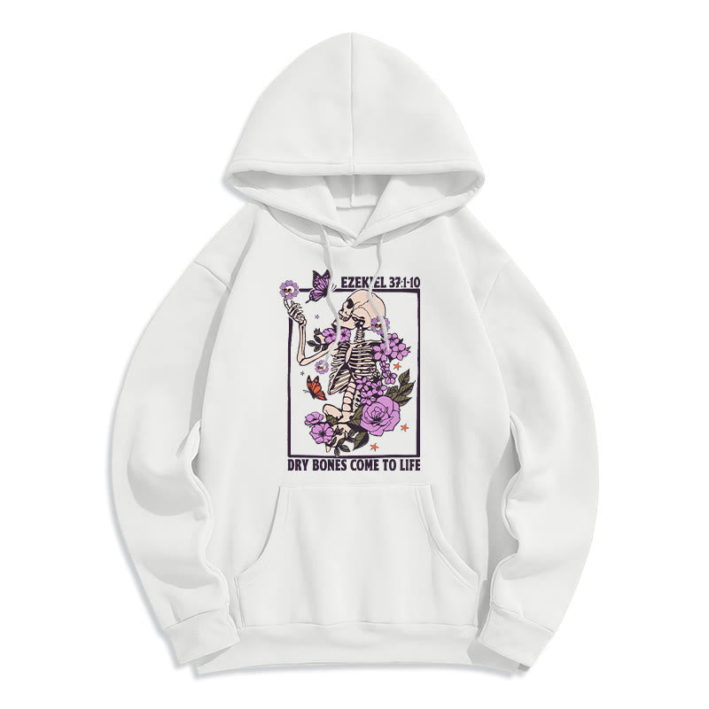 Felpa con cappuccio in poliestere foderata in pile "Dry Bones Rise in Faith" Christianartworkshop - Bianco - 2XL - image 1