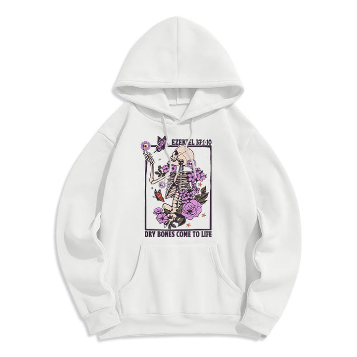 Felpa con cappuccio in poliestere foderata in pile "Dry Bones Rise in Faith" Christianartworkshop - Bianco - 2XL - image 1
