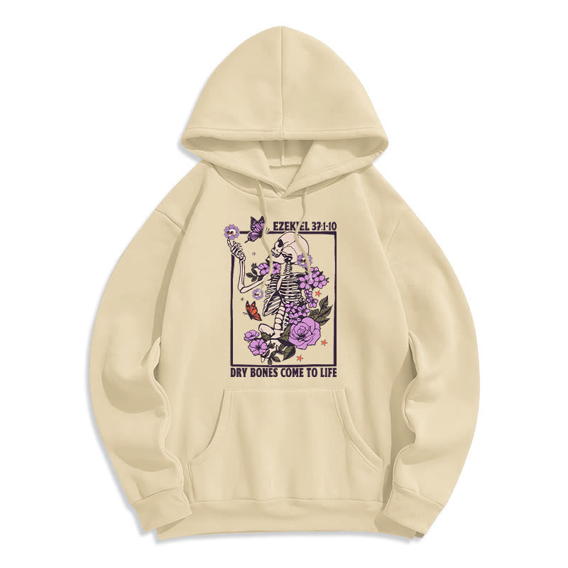 Felpa con cappuccio in poliestere foderata in pile "Dry Bones Rise in Faith" Christianartworkshop - Beige - 2XL - image 3