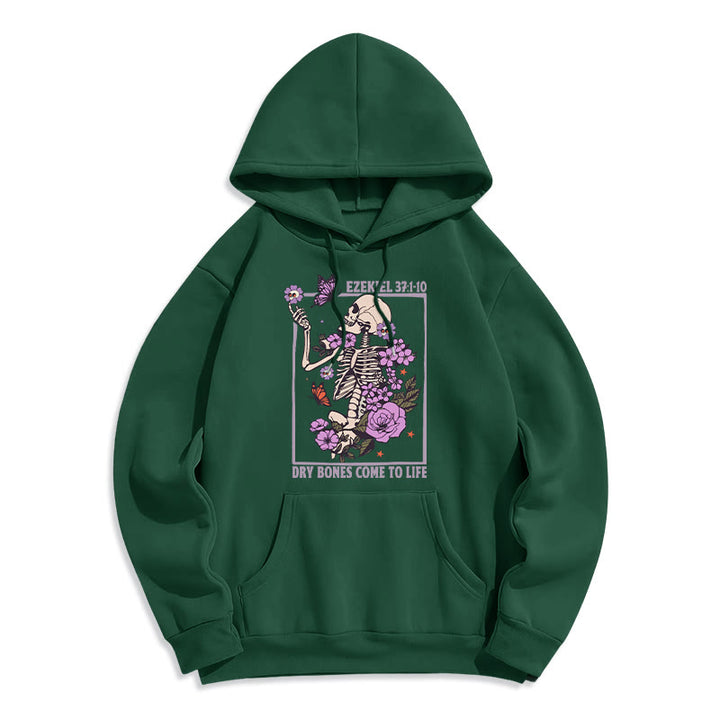 Felpa con cappuccio in poliestere foderata in pile "Dry Bones Rise in Faith" Christianartworkshop - Verde - 2XL - image 6