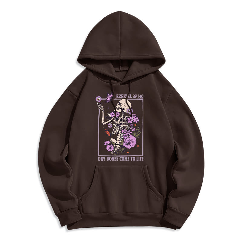 Felpa con cappuccio in poliestere foderata in pile "Dry Bones Rise in Faith" Christianartworkshop - Marrone - 2XL - image 7