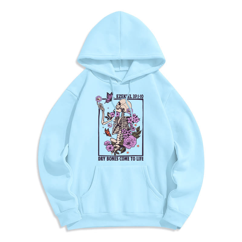 Felpa con cappuccio in poliestere foderata in pile "Dry Bones Rise in Faith" Christianartworkshop - Blu - 2XL - image 5