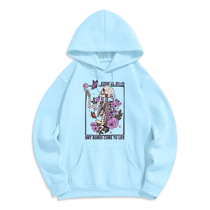 Felpa con cappuccio in poliestere foderata in pile "Dry Bones Rise in Faith" Christianartworkshop - Blu - 2XL - image 5