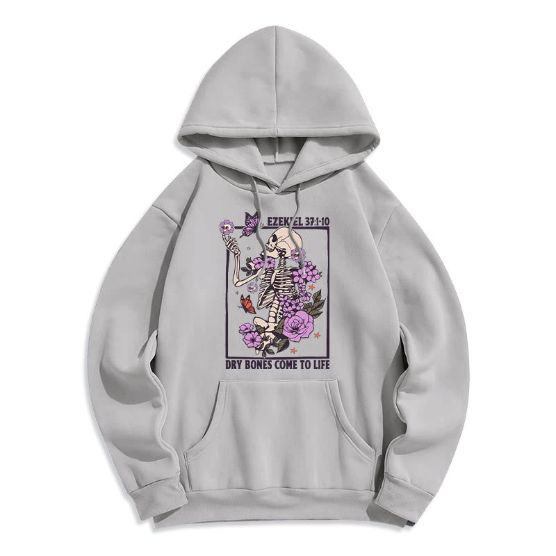 Felpa con cappuccio in poliestere foderata in pile "Dry Bones Rise in Faith" Christianartworkshop - Grigio - 2XL - image 2