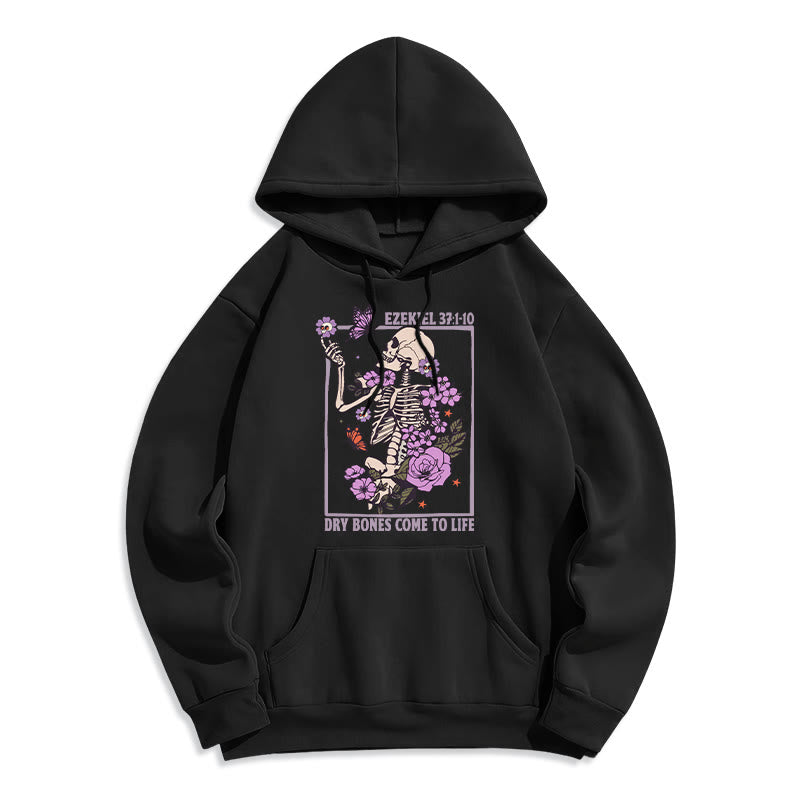 Felpa con cappuccio in poliestere foderata in pile "Dry Bones Rise in Faith" Christianartworkshop - Nero - 2XL - image 0