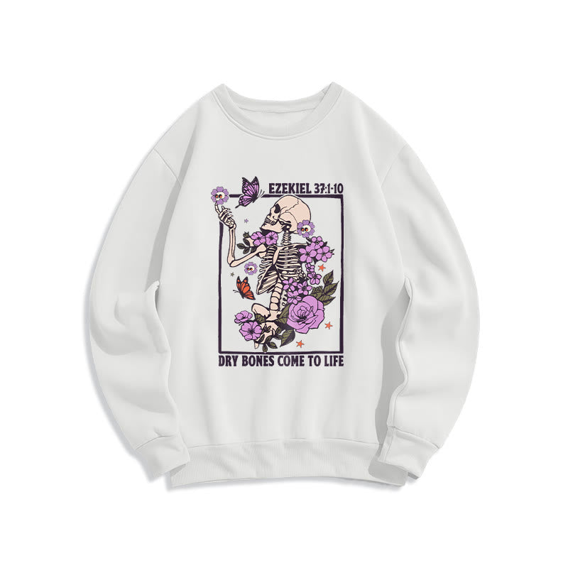 Felpa in poliestere foderata in pile "Dry Bones Rise in Faith" Christianartworkshop - Bianco - 2XL - image 1