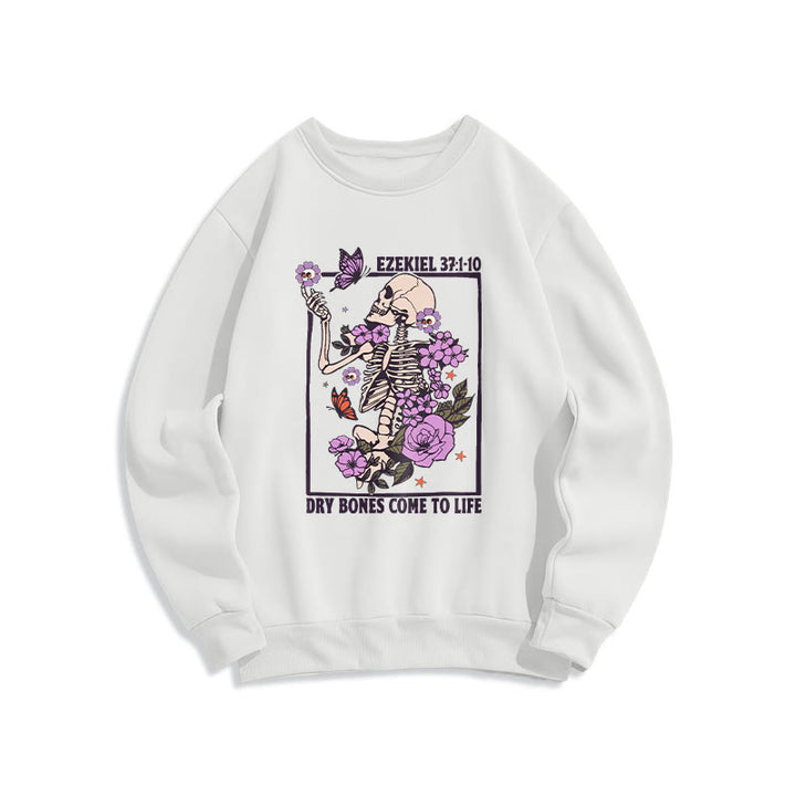 Felpa in poliestere foderata in pile "Dry Bones Rise in Faith" Christianartworkshop - Bianco - 2XL - image 1