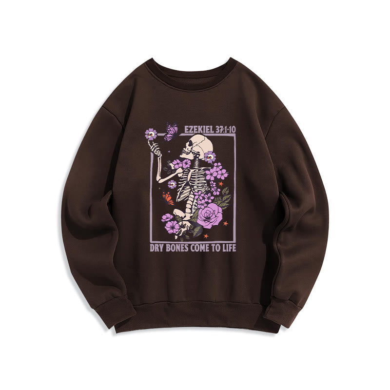 Felpa in poliestere foderata in pile "Dry Bones Rise in Faith" Christianartworkshop - Marrone - 2XL - image 5