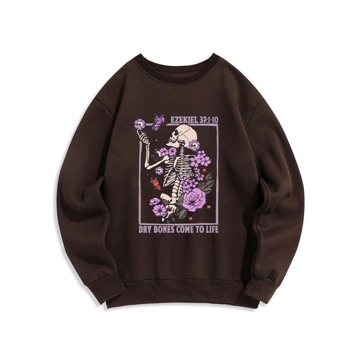 Felpa in poliestere foderata in pile "Dry Bones Rise in Faith" Christianartworkshop - Marrone - 2XL - image 5