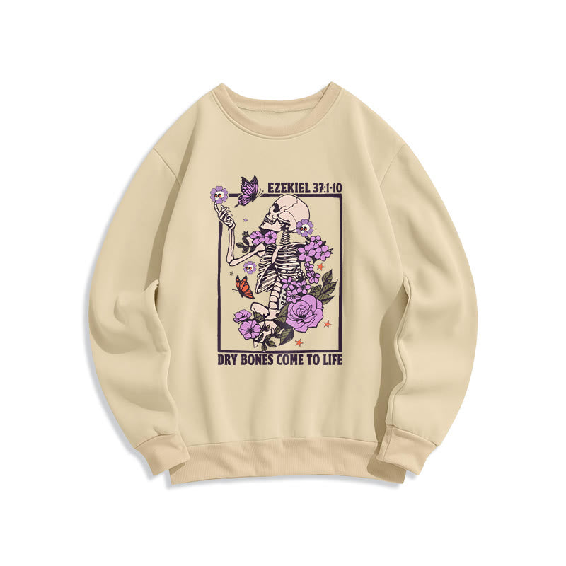 Felpa in poliestere foderata in pile "Dry Bones Rise in Faith" Christianartworkshop - Beige - 2XL - image 3