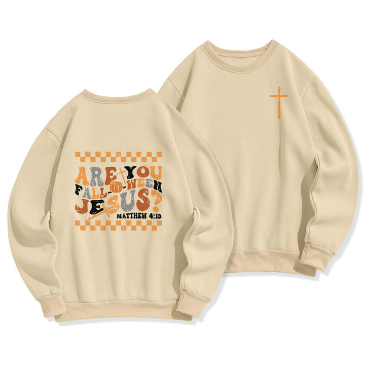 Christianartworkshop Segui Gesù questo autunno Felpa in poliestere foderata in pile Matteo 419 - Beige - 2XL - image 0