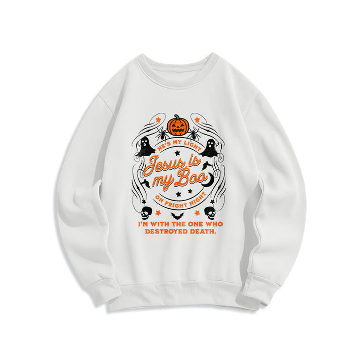 Felpa in poliestere foderata in pile stile Christianartworkshop Jesus is My Boo con lo Spirito Santo - Bianco - 2XL - image 0