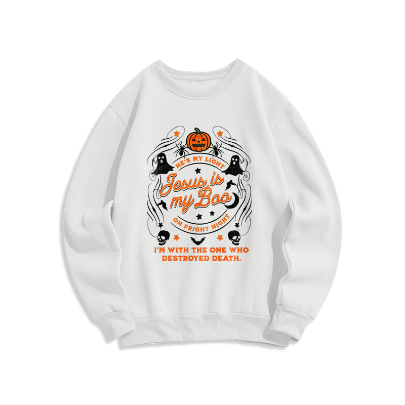 Felpa in poliestere foderata in pile stile Christianartworkshop Jesus is My Boo con lo Spirito Santo - Bianco - 2XL - image 0