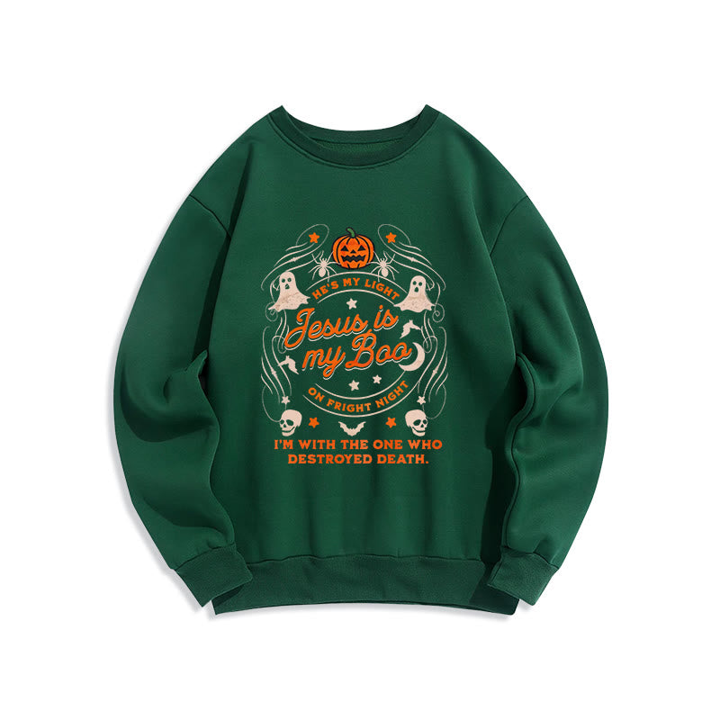 Felpa in poliestere foderata in pile stile Christianartworkshop Jesus is My Boo con lo Spirito Santo - Verde - 2XL - image 5