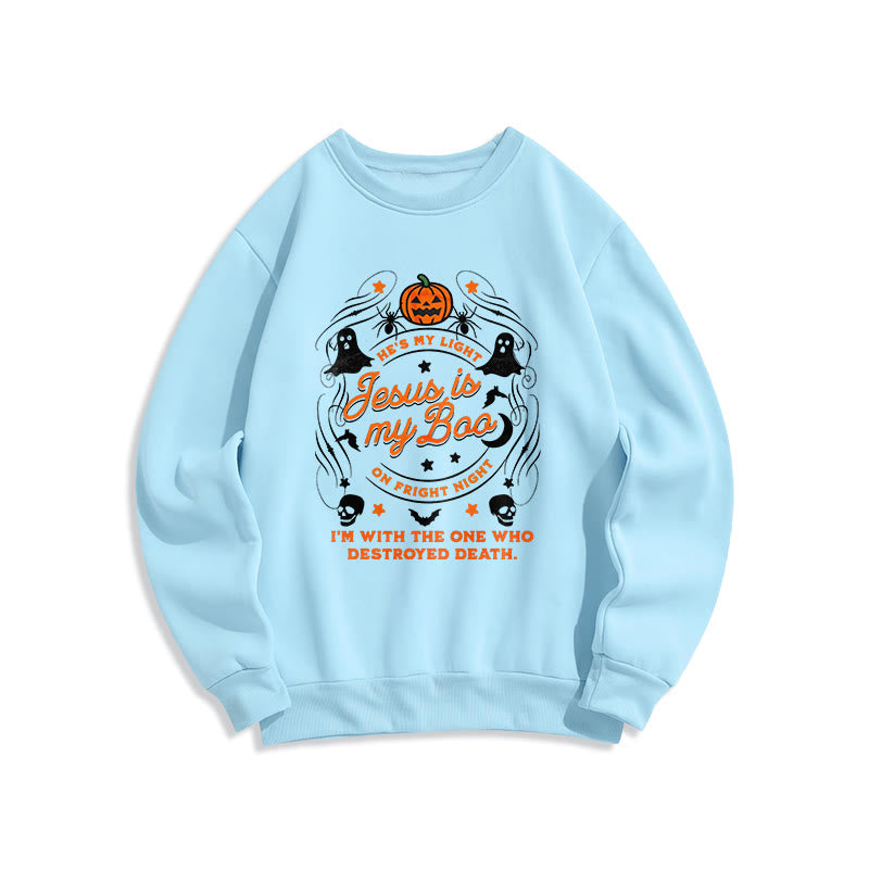 Felpa in poliestere foderata in pile stile Christianartworkshop Jesus is My Boo con lo Spirito Santo - Blu - 2XL - image 3