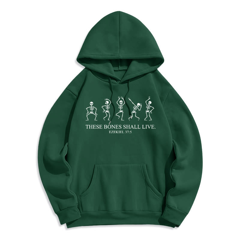 Christianartworkshop Felpa con cappuccio in poliestere foderata in pile "These Bones Shall Live Dance of Faith" - Verde - 2XL - image 6