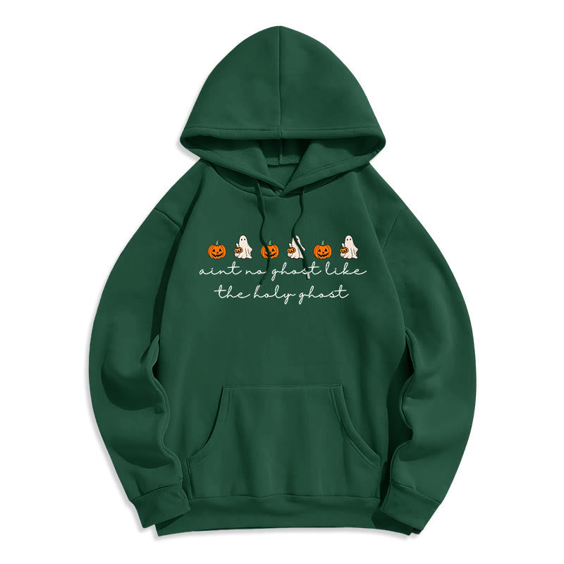 Christianartworkshop Felpa con cappuccio in poliestere foderata in pile "No Ghost Like the Holy Ghost" - Verde - 2XL - image 6