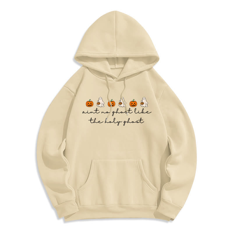 Christianartworkshop Felpa con cappuccio in poliestere foderata in pile "No Ghost Like the Holy Ghost" - Beige - 2XL - image 2