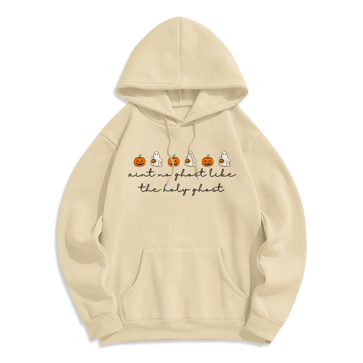 Christianartworkshop Felpa con cappuccio in poliestere foderata in pile "No Ghost Like the Holy Ghost" - Beige - 2XL - image 2