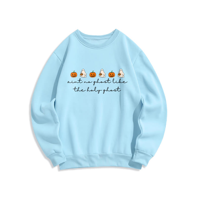 Christianartworkshop Felpa in poliestere foderata in pile "No Ghost Like the Holy Ghost" - Blu - 2XL - image 4