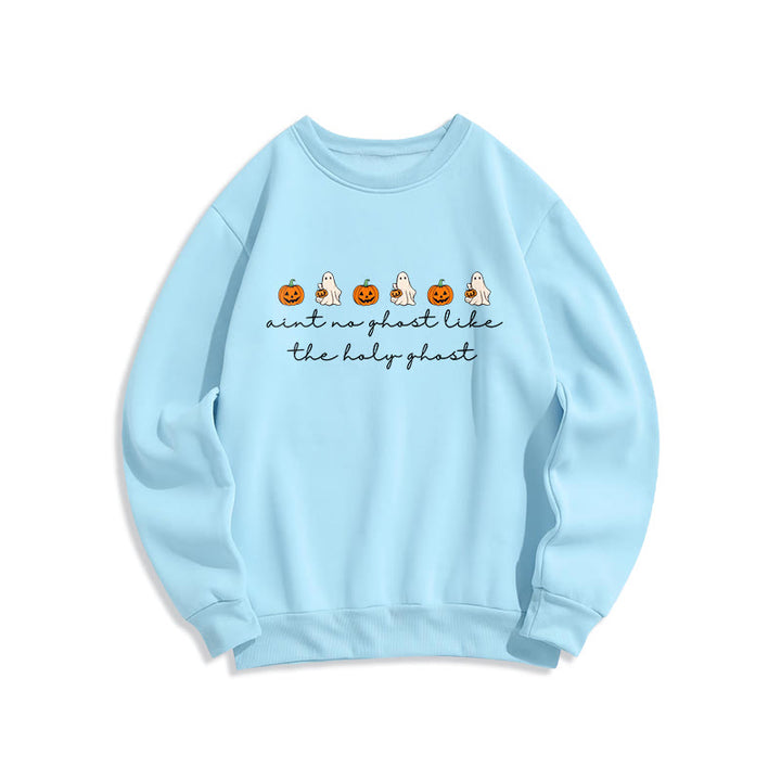 Christianartworkshop Felpa in poliestere foderata in pile "No Ghost Like the Holy Ghost" - Blu - 2XL - image 4