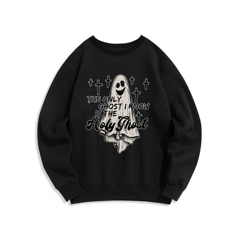 Felpa in poliestere foderata in pile con scritta Gospel Fusion "Spirito Santo e Croce" Christianartworkshop - Nero - 2XL - image 4