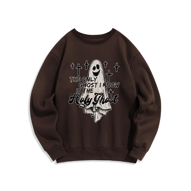 Felpa in poliestere foderata in pile con scritta Gospel Fusion "Spirito Santo e Croce" Christianartworkshop - Marrone - 2XL - image 6