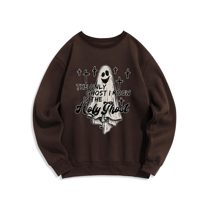 Felpa in poliestere foderata in pile con scritta Gospel Fusion "Spirito Santo e Croce" Christianartworkshop - Marrone - 2XL - image 6