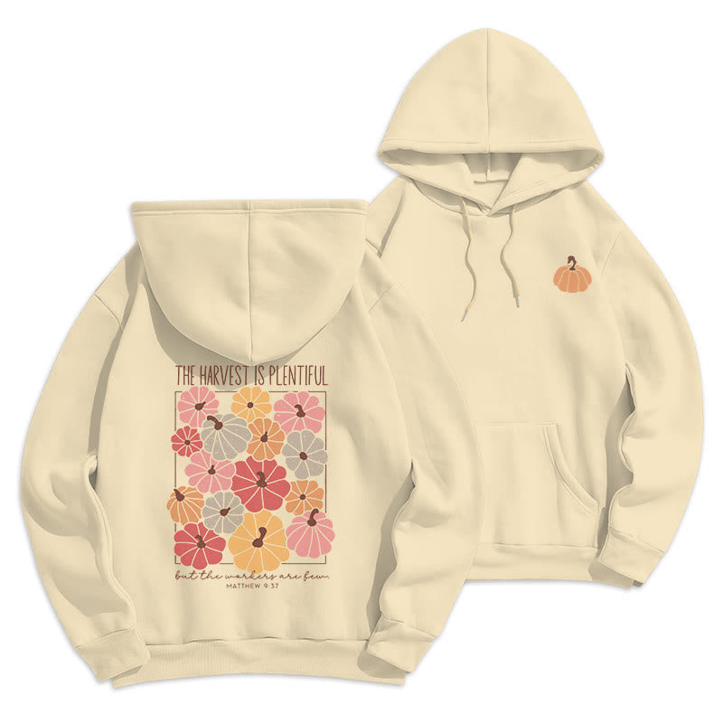 Felpa con cappuccio in poliestere foderata in pile "Harvest Grace in Every Pumpkin" Christianartworkshop - Beige - 2XL - image 3